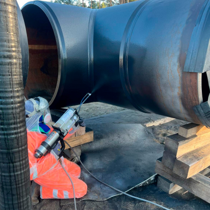 Straßenbauer bei der Arbeit